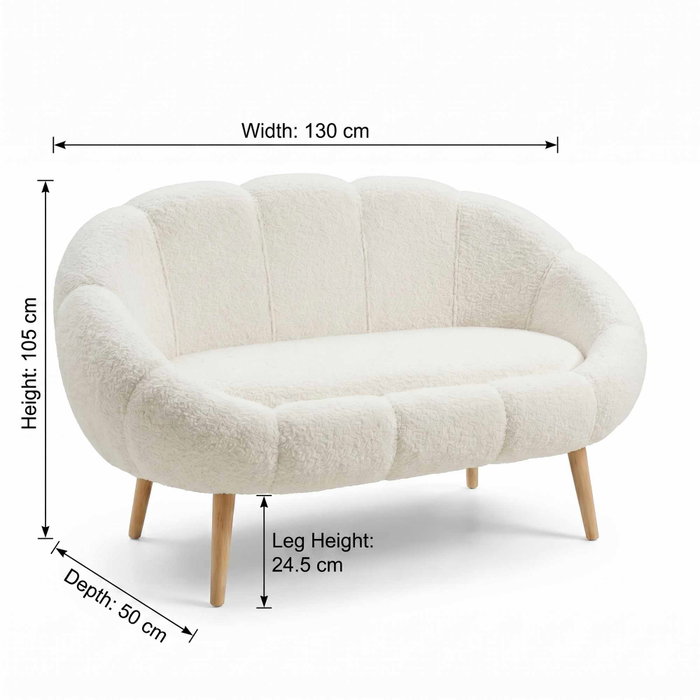 Atelier Del Sofa Lida - Sofá de 2 plazas Blanco Atelier Del Sofa Lida - Sofá de 2 plazas Blanco